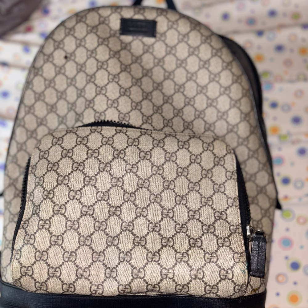 Gucci Beige and Black Backpack - Picture 1 of 4